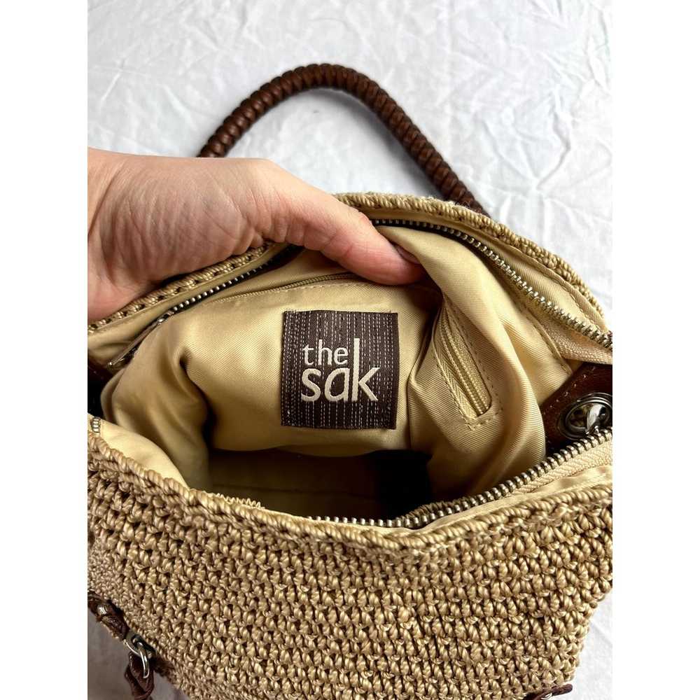 The SAK Vintage Tan Crochet Y2K Larger Woven Purs… - image 7