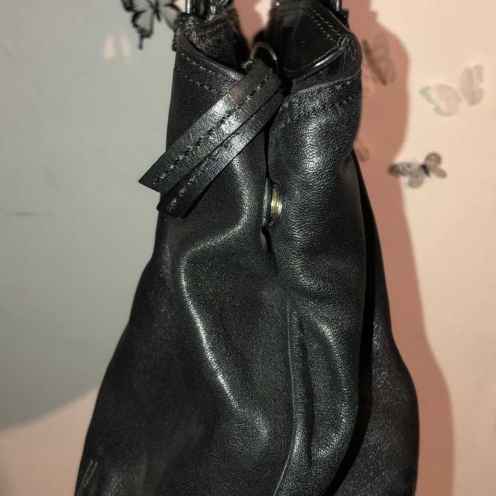 Vintage Coach Black Leather Handbag - image 12