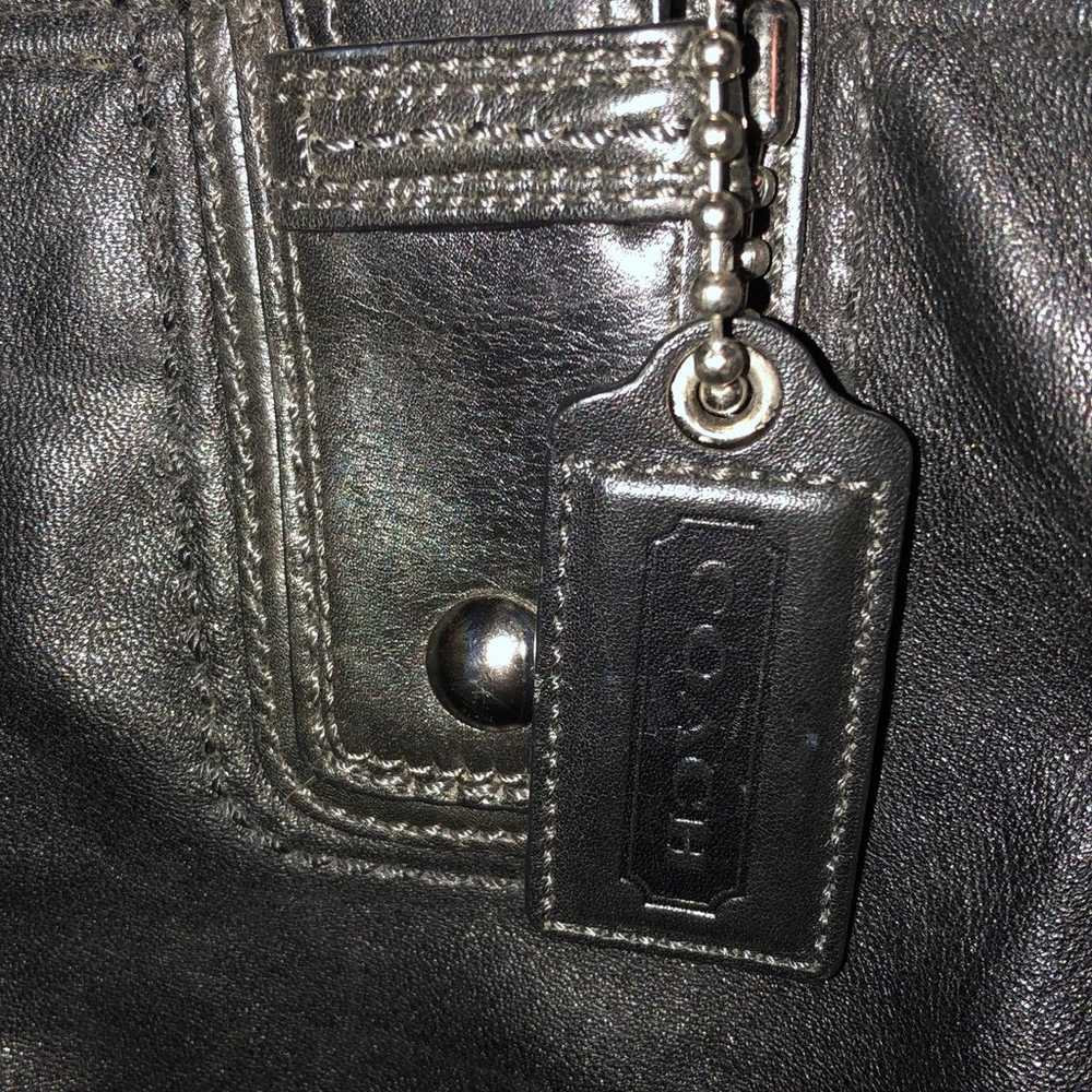 Vintage Coach Black Leather Handbag - image 4
