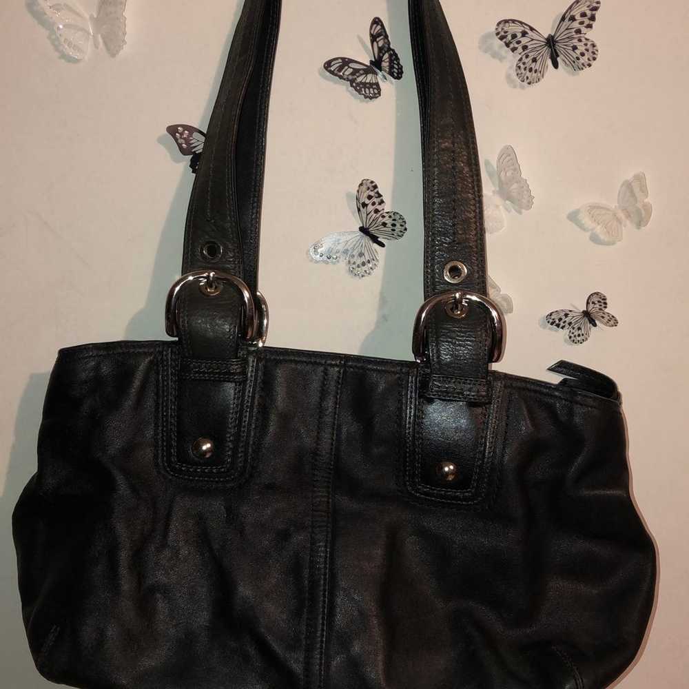 Vintage Coach Black Leather Handbag - image 5