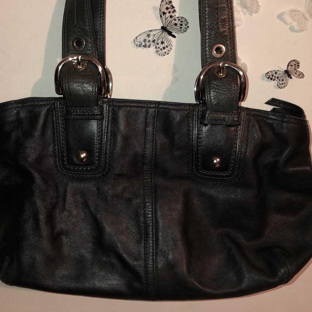 Vintage Coach Black Leather Handbag - image 6