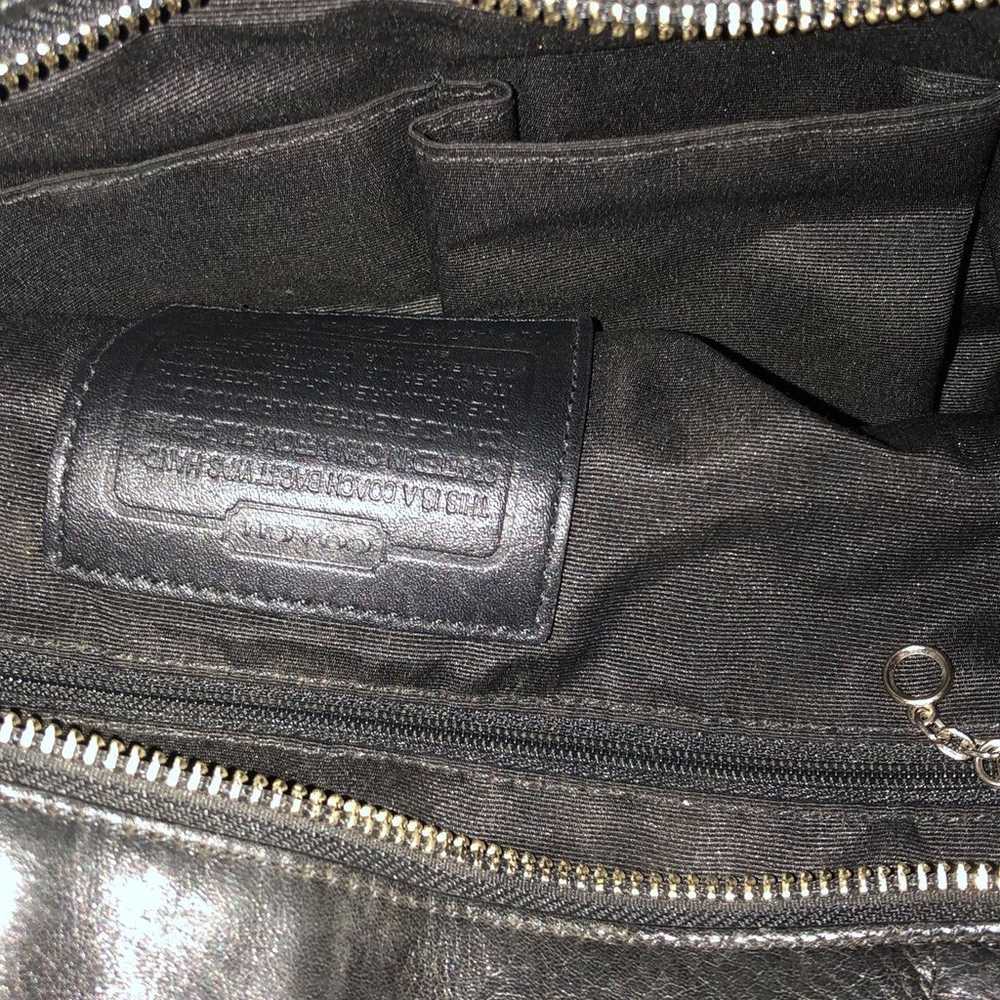 Vintage Coach Black Leather Handbag - image 8