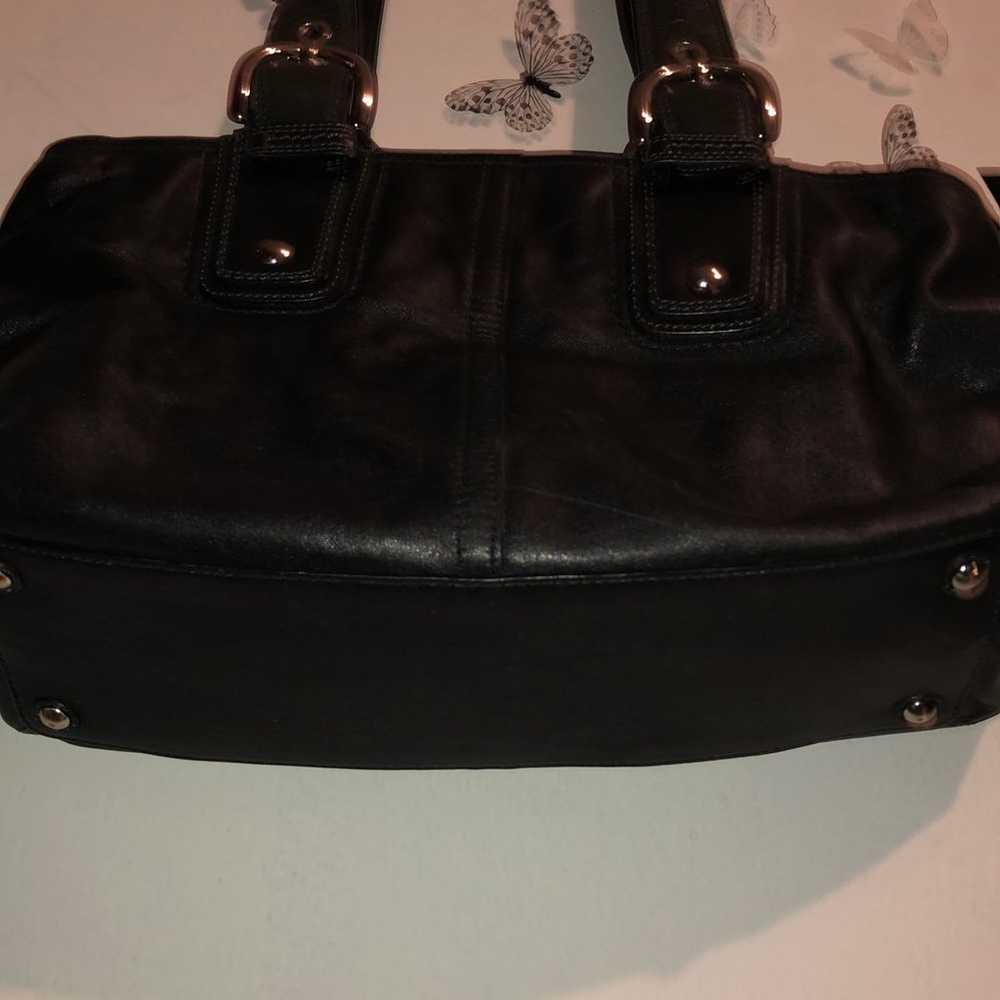 Vintage Coach Black Leather Handbag - image 9