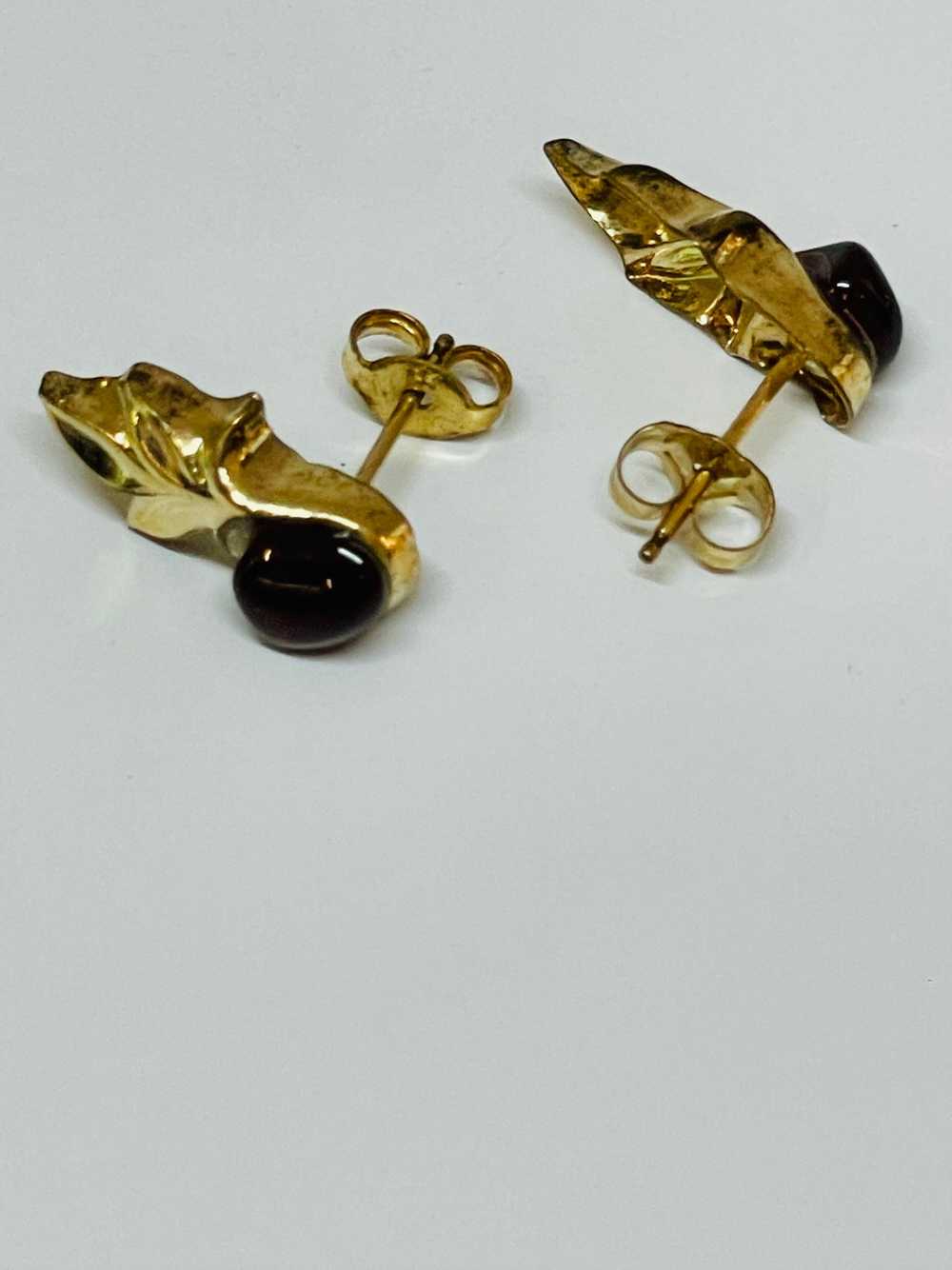 Gold Filled Garnet Studs - image 2