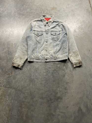 Vintage Vintage 70s Mud Wash Lined Denim Trucker … - image 1