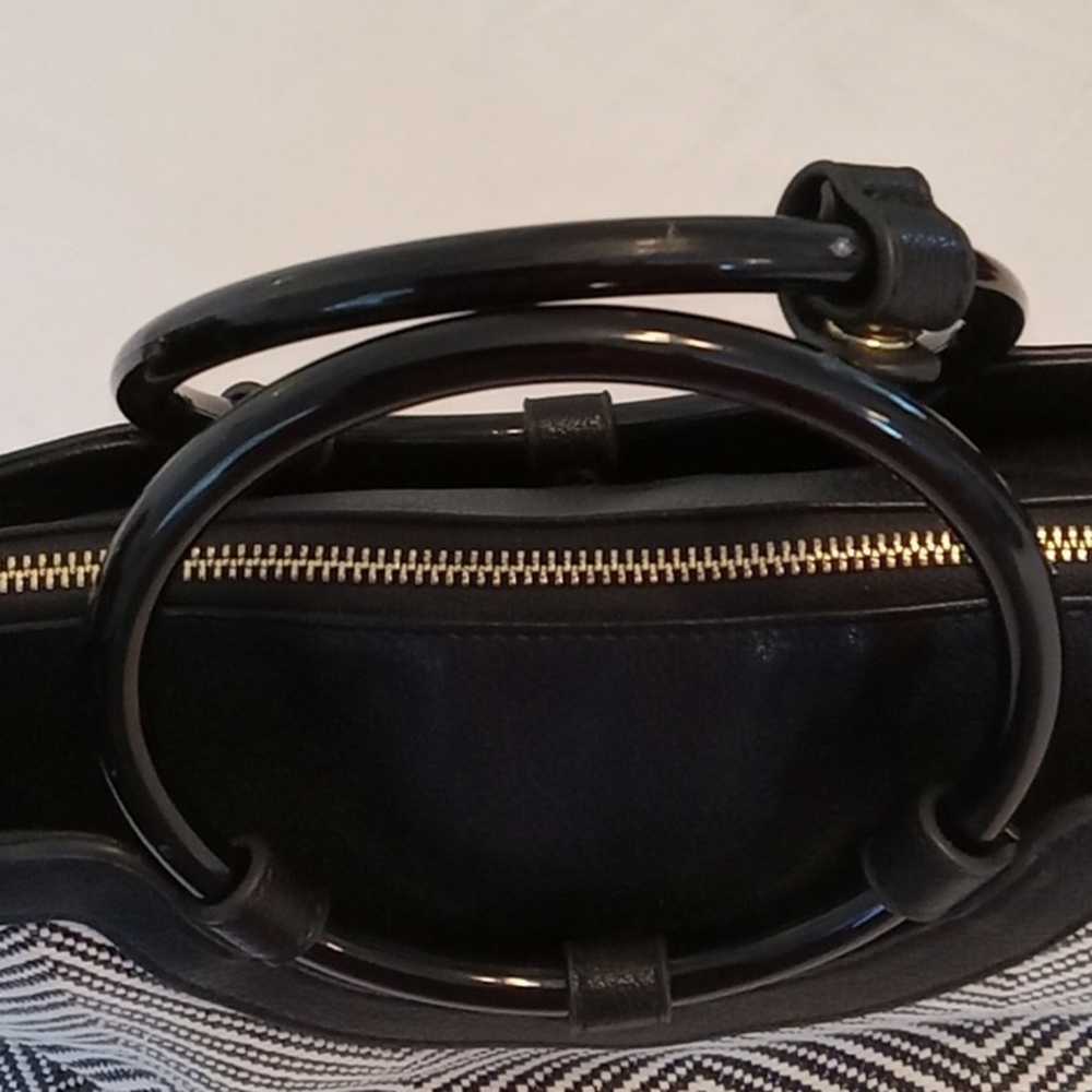 Charming Charlie black white Herringbone purse - image 3
