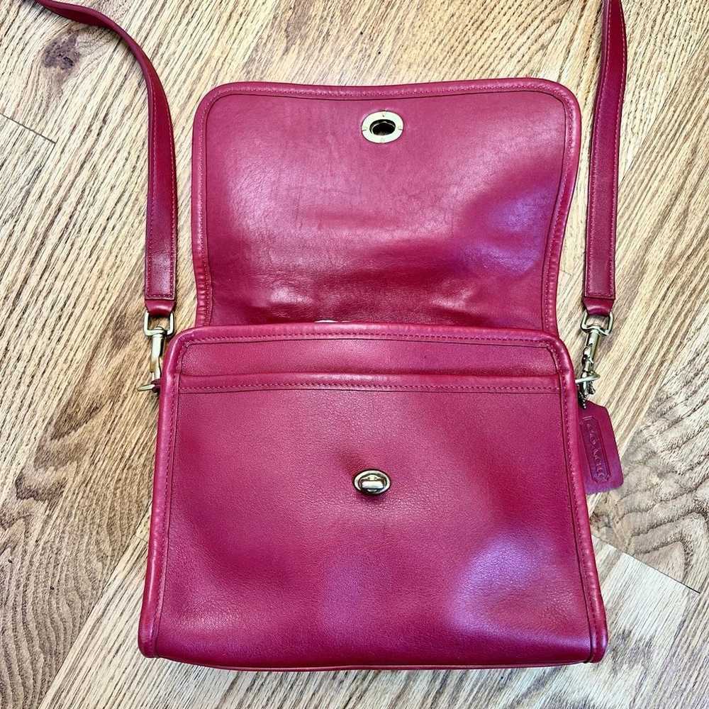 OFFER PENDING! Coach Vintage Red Leather Top Hand… - image 10