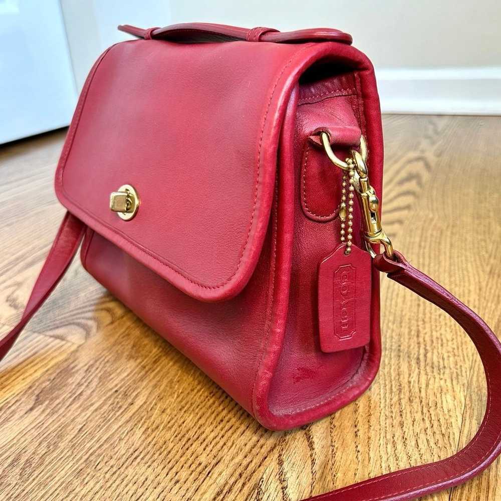 OFFER PENDING! Coach Vintage Red Leather Top Hand… - image 3