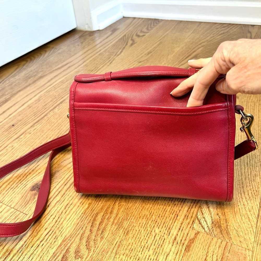 OFFER PENDING! Coach Vintage Red Leather Top Hand… - image 6