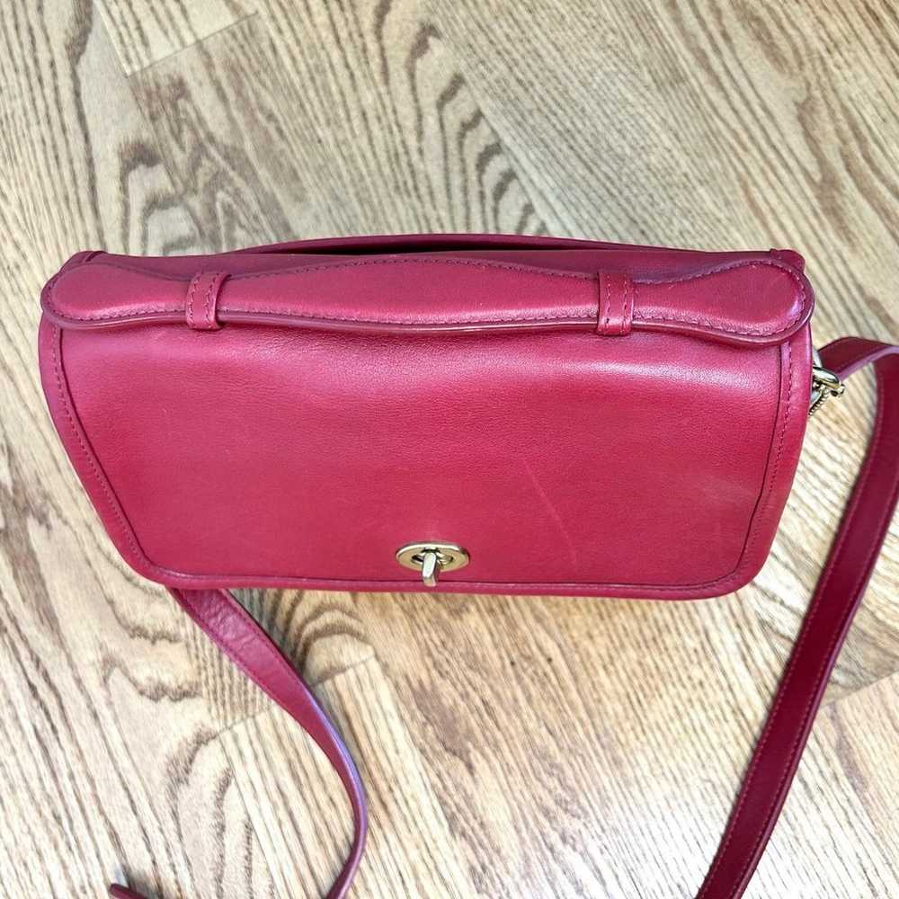 OFFER PENDING! Coach Vintage Red Leather Top Hand… - image 9