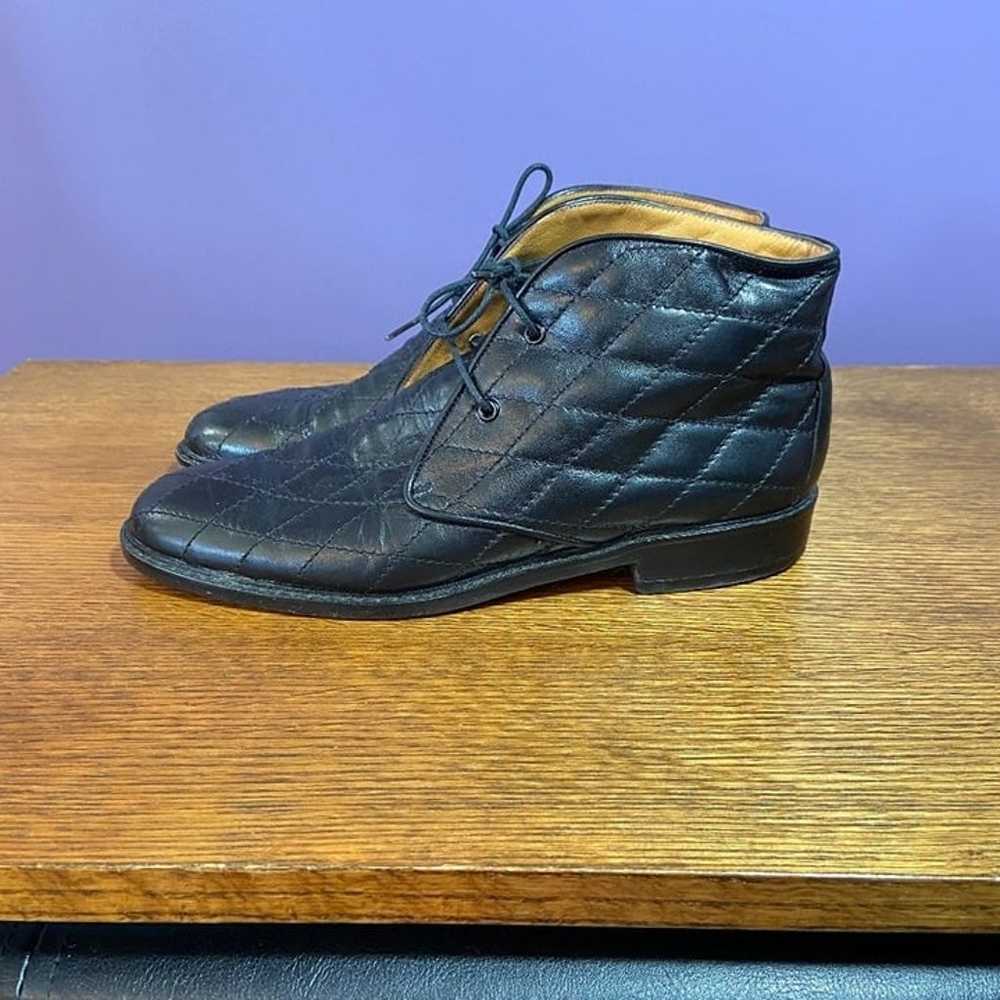 Vintage Cole Haan Women's Quilted Black Leather D… - image 4
