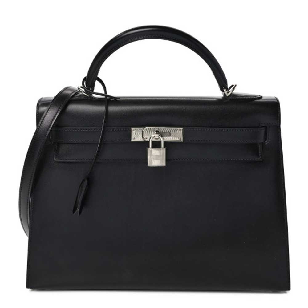 HERMES Chamonix Kelly Sellier Guilloche 32 Black - image 1