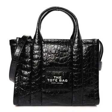 MARC JACOBS Croc Embossed Small The Tote Bag Black