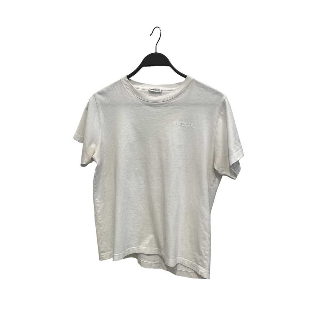 BALENCIAGA/T-Shirt/L/Cotton/WHT/EMBROIDERED LOGO - image 1