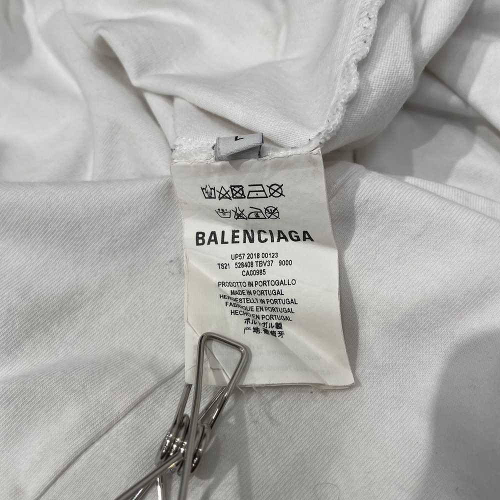 BALENCIAGA/T-Shirt/L/Cotton/WHT/EMBROIDERED LOGO - image 4