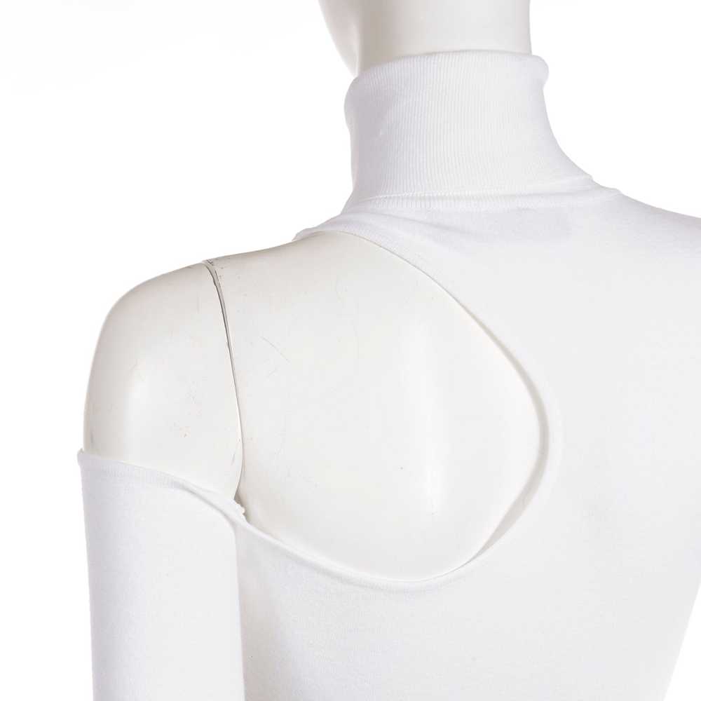 2010s Versace White Stretch Knit T Neck Top With … - image 6