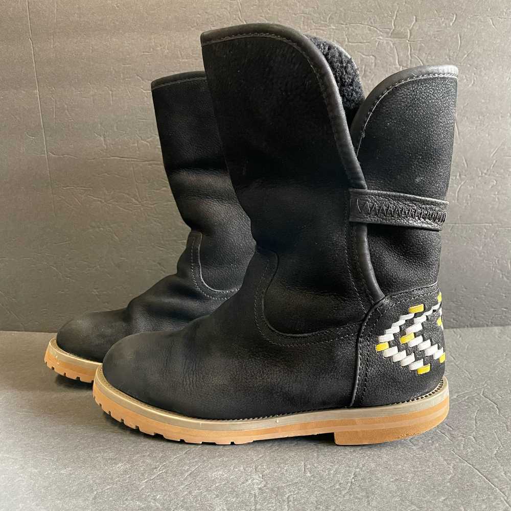 Frye Suede Shearling Fleece Embroidered Boots 37/… - image 2