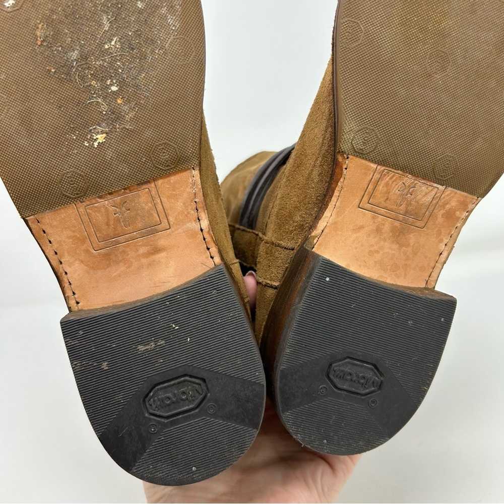 Frye Harness Tan Brown Leather Pull On Heeled Ank… - image 12