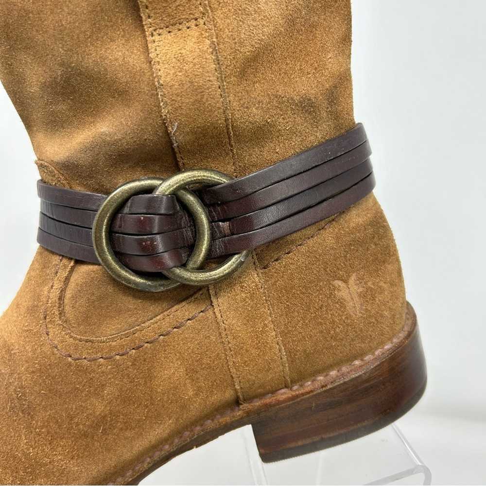 Frye Harness Tan Brown Leather Pull On Heeled Ank… - image 2