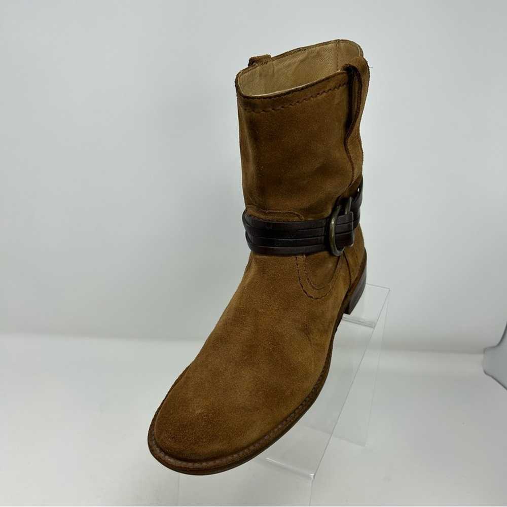 Frye Harness Tan Brown Leather Pull On Heeled Ank… - image 3