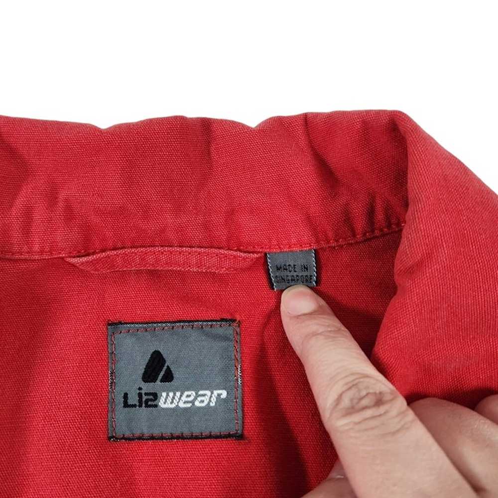 Vintage 90s Red Denim Button Up Vest Liz Wear Twe… - image 5