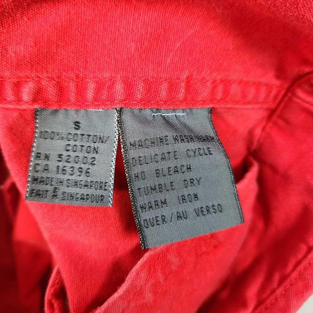Vintage 90s Red Denim Button Up Vest Liz Wear Twe… - image 6