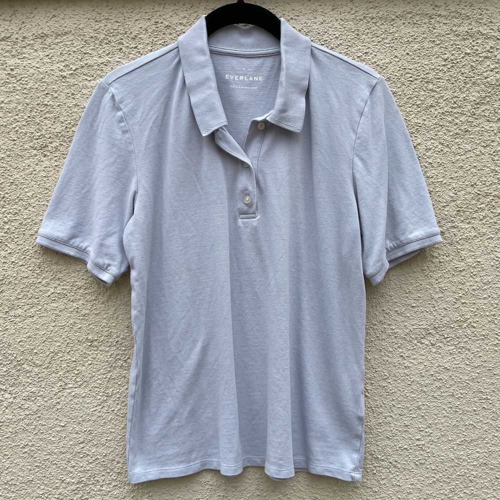 Everlane Blue Grey Organic Polo Shirt Medium Unif… - image 1