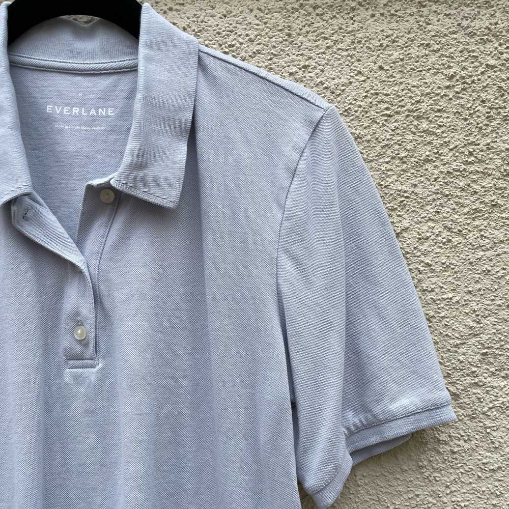 Everlane Blue Grey Organic Polo Shirt Medium Unif… - image 3