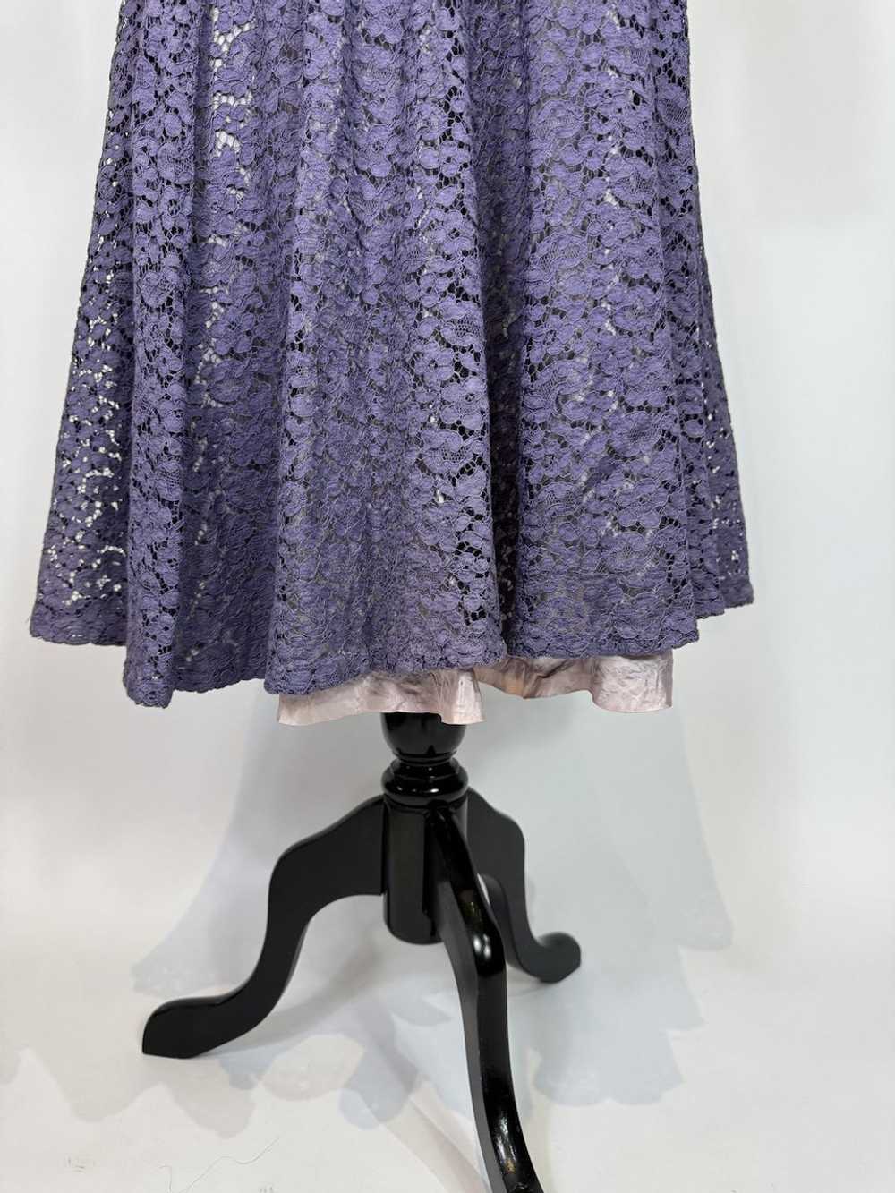 1940s - 1950s Eggplant Purple Lace Swing Dress - image 7