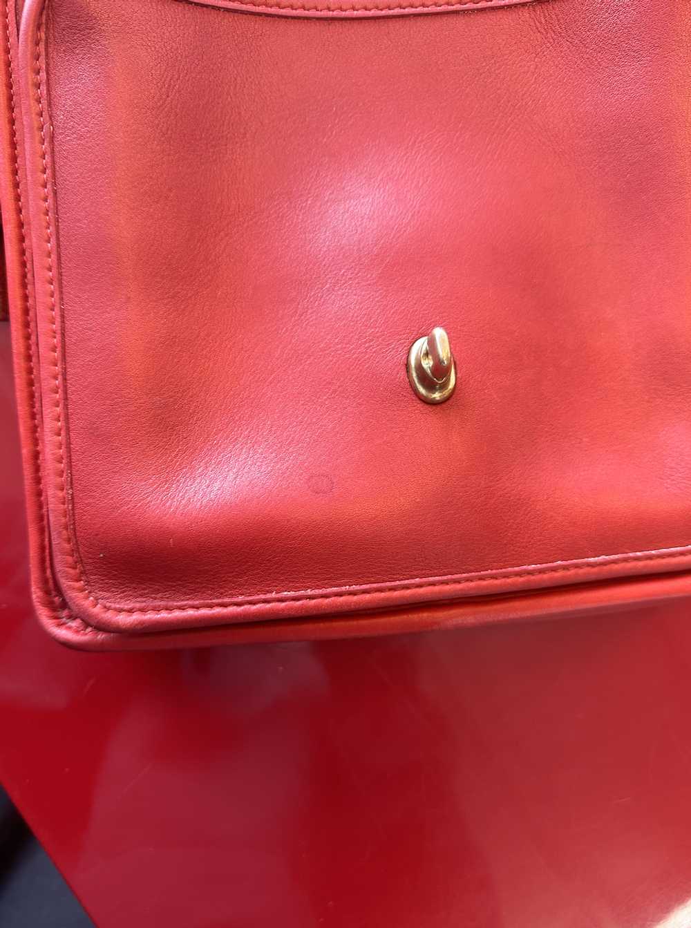 Coach Vintage Red Leather Station Satchel Bag |… - image 3