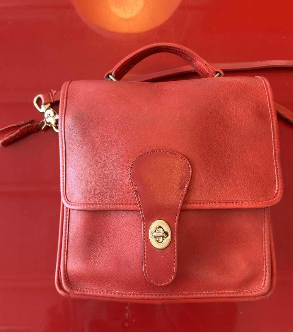 Coach Vintage Red Leather Station Satchel Bag |… - image 5
