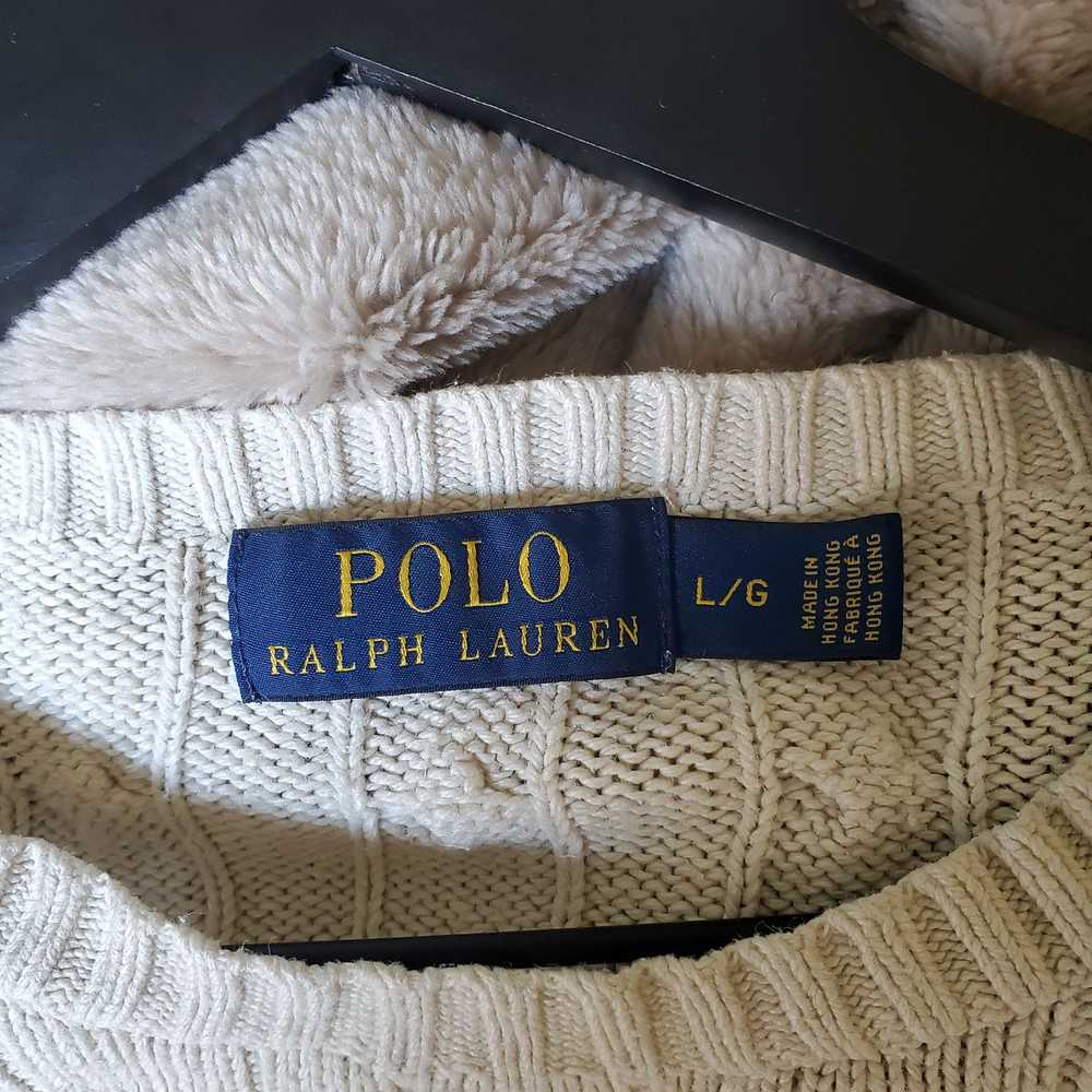Polo Ralph Lauren Vintage 100% Silk Cableknit Swe… - image 4