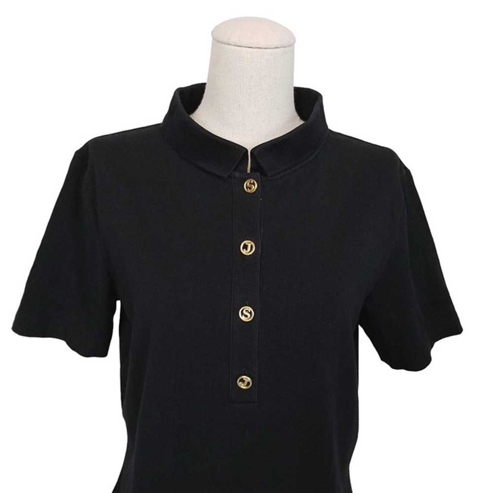 Vintage St. John Sport Polo Shirt Black Sz Medium - image 2