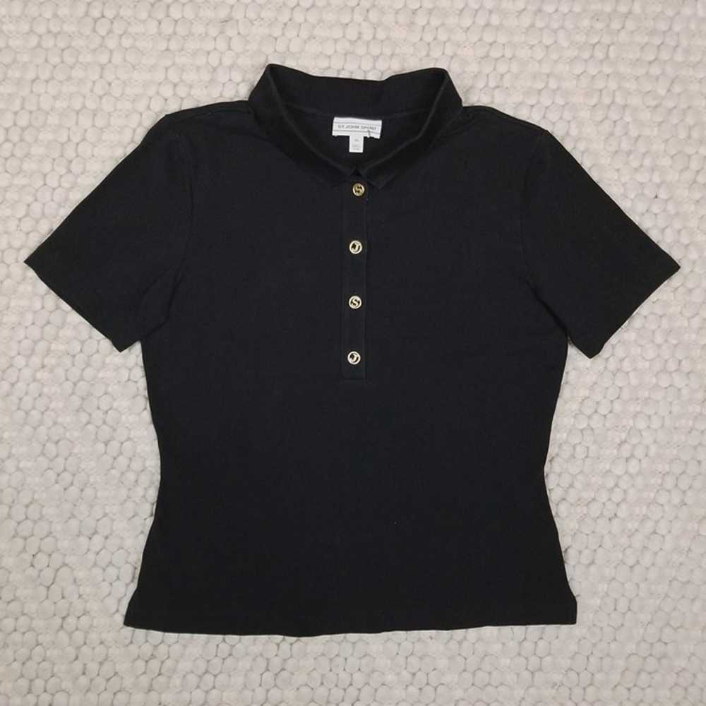Vintage St. John Sport Polo Shirt Black Sz Medium - image 7