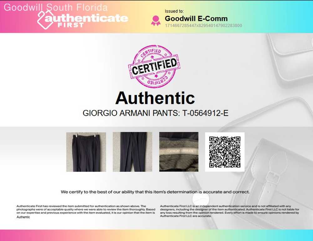 Authentic Giorgio Armani Mens Black Striped Pleat… - image 2