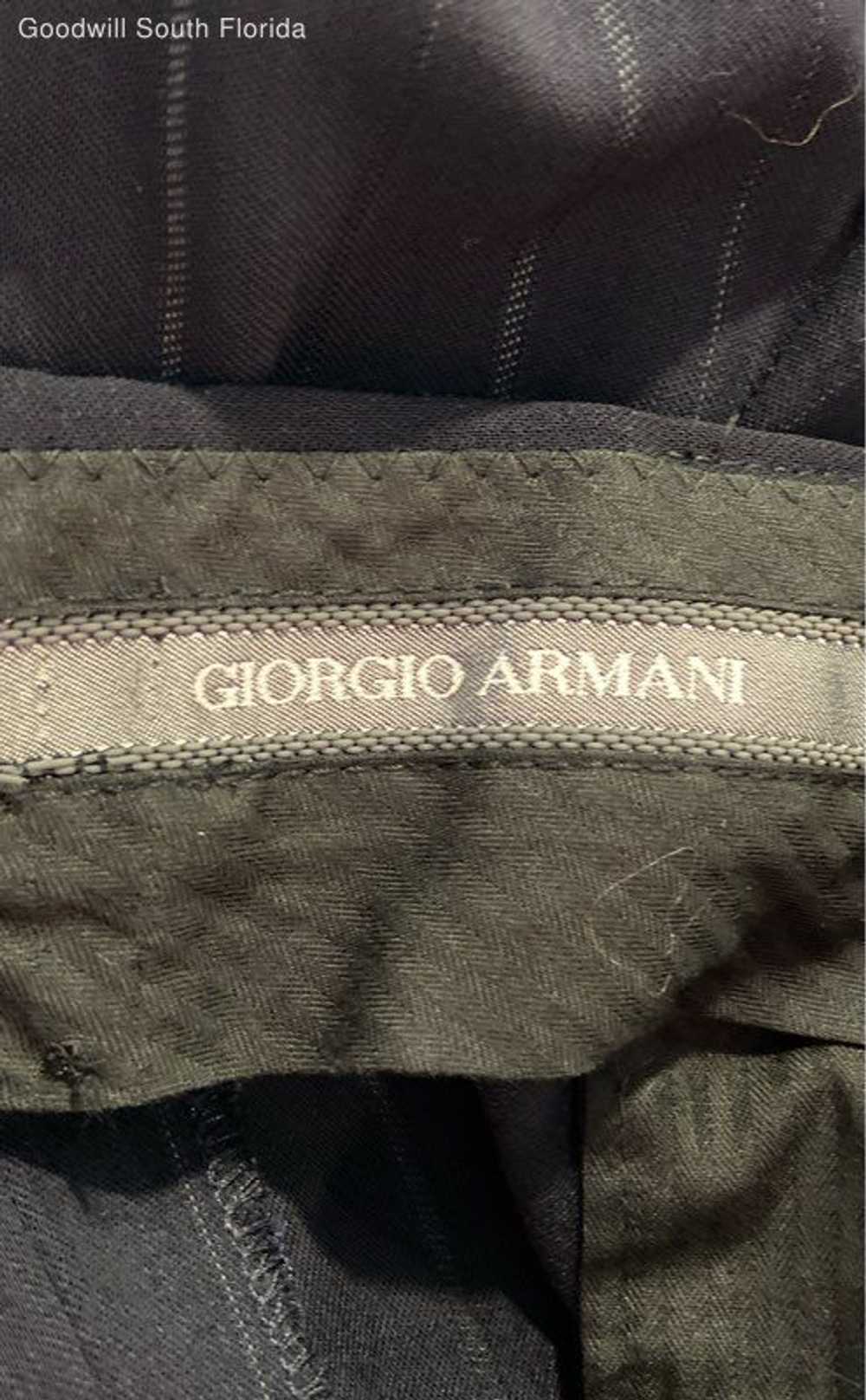 Authentic Giorgio Armani Mens Black Striped Pleat… - image 4