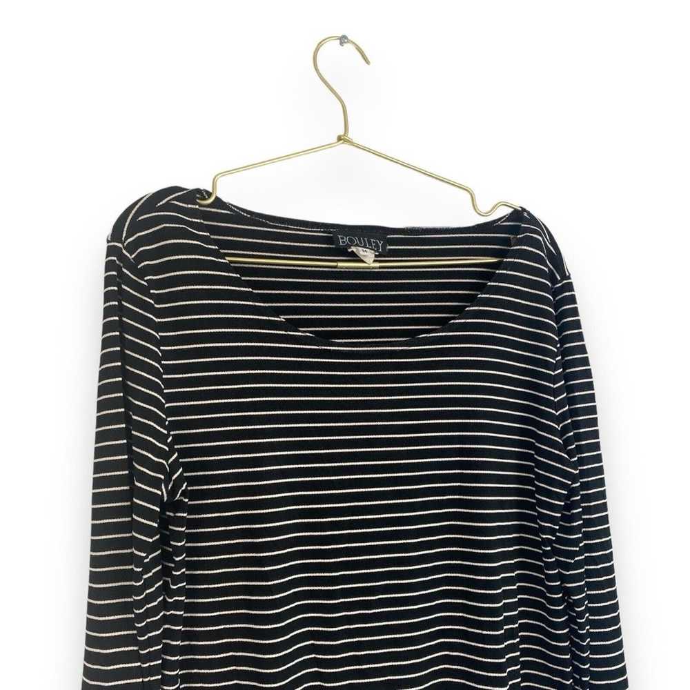 Bouley Womens M Blk & White Stripped Long Sleeve … - image 4