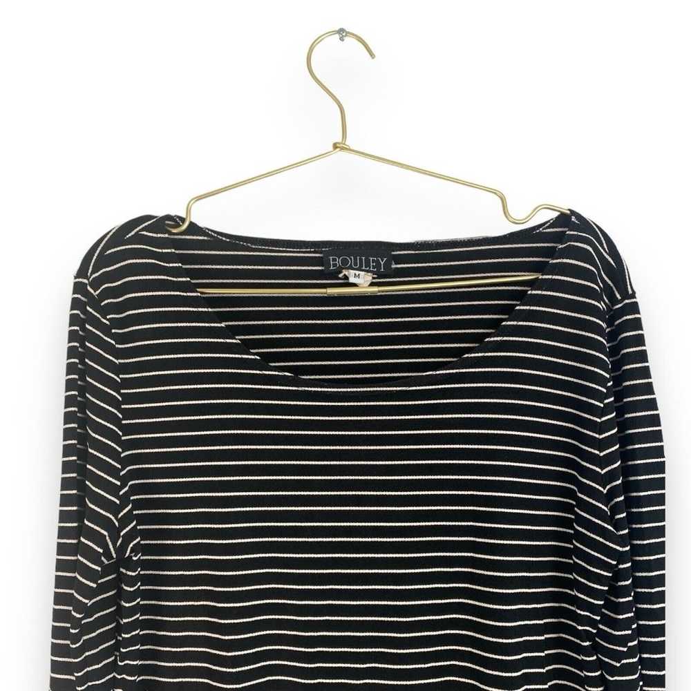 Bouley Womens M Blk & White Stripped Long Sleeve … - image 5