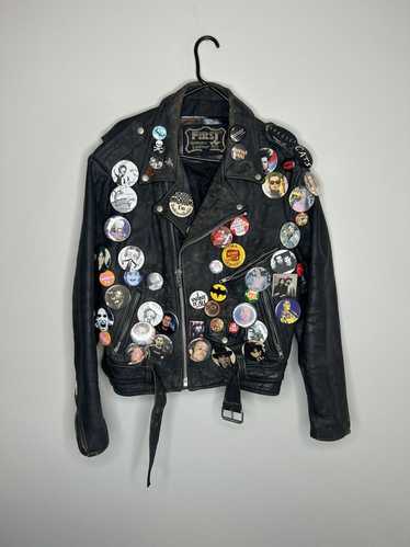 Vintage Vintage button pin leather jacket - image 1