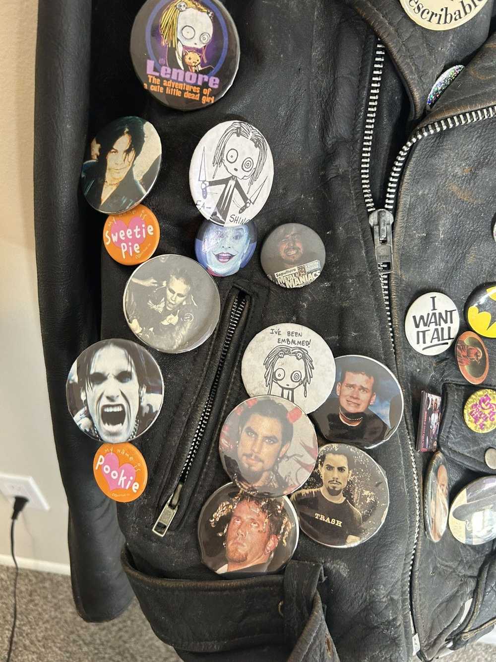 Vintage Vintage button pin leather jacket - image 5