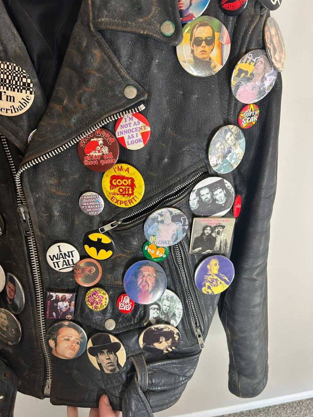Vintage Vintage button pin leather jacket - image 6