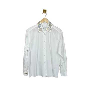 VINTAGE Foxcroft Women’s Beachy Embroidered Blouse