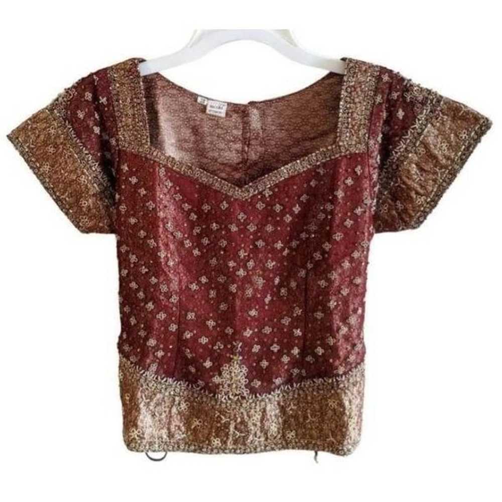 Boutique Women's Handmade Bead Embroidered Blouse… - image 1