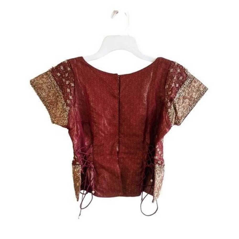 Boutique Women's Handmade Bead Embroidered Blouse… - image 2