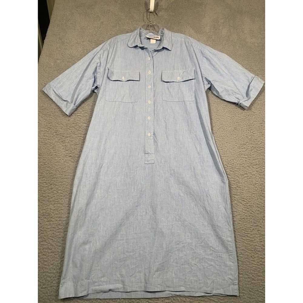 Vintage The American Shirt Dress Blue Chambray Co… - image 1