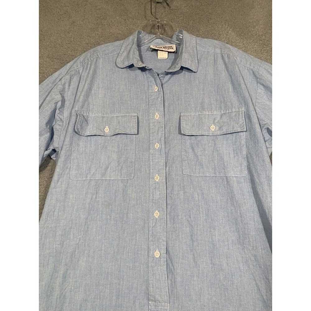 Vintage The American Shirt Dress Blue Chambray Co… - image 2