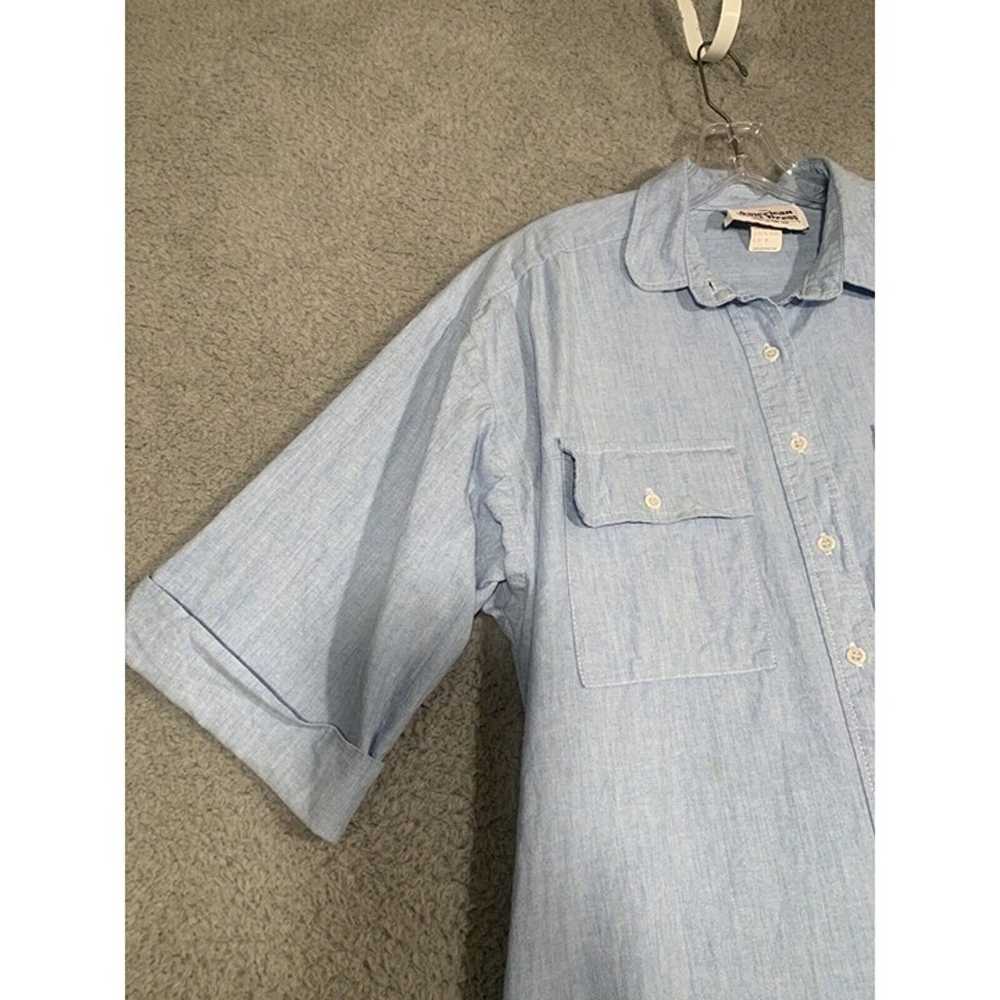 Vintage The American Shirt Dress Blue Chambray Co… - image 5