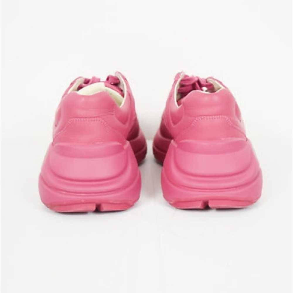 Gucci Pink Rhyton Leather Sneaker Size 7 - image 7
