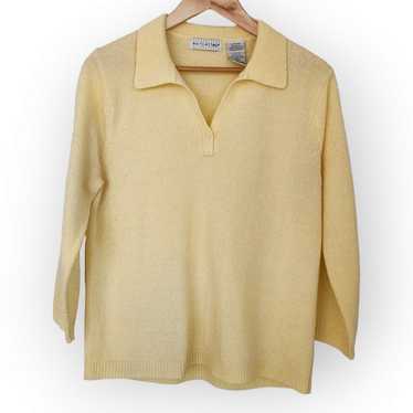Vintage White Stag Yellow Terry Knit Long Sleeve … - image 1