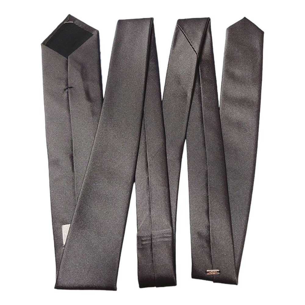 Dior Homme Gray Solid Plate Gloss Plain mens tie - image 10